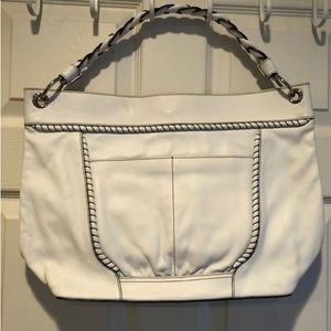 Large new white purse with handle